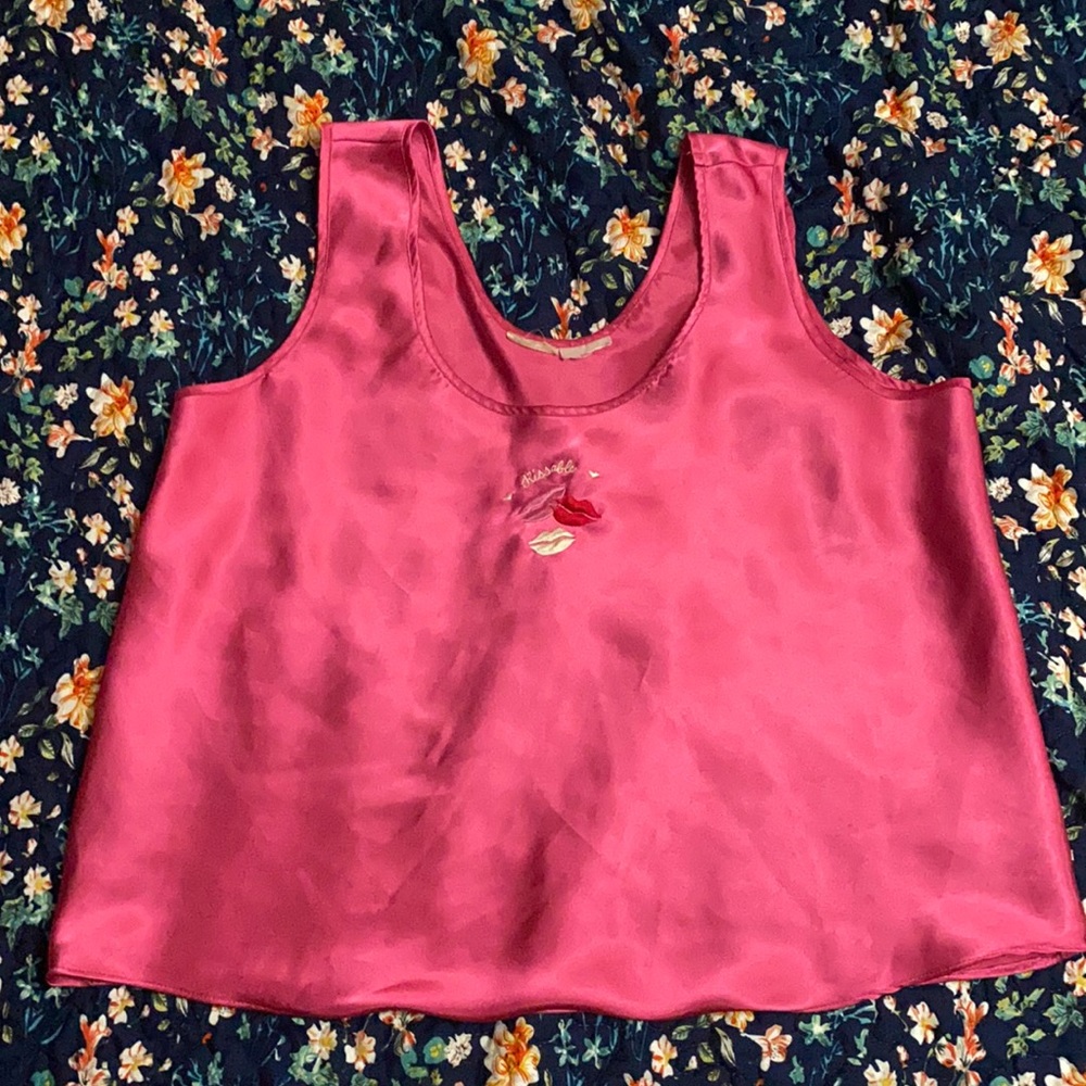 Satin tank top good for a pajama top or however you’d like to style it
